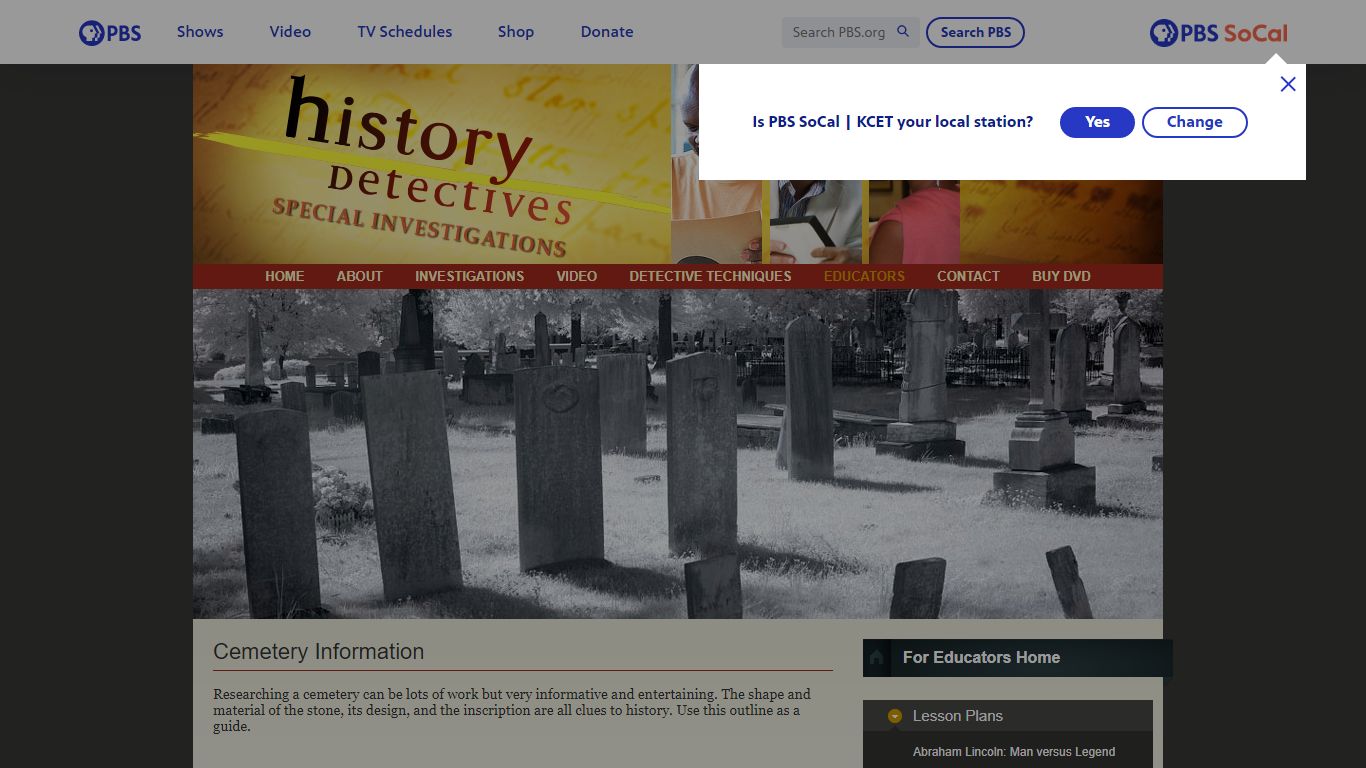 Cemetery Information | History Detectives | PBS