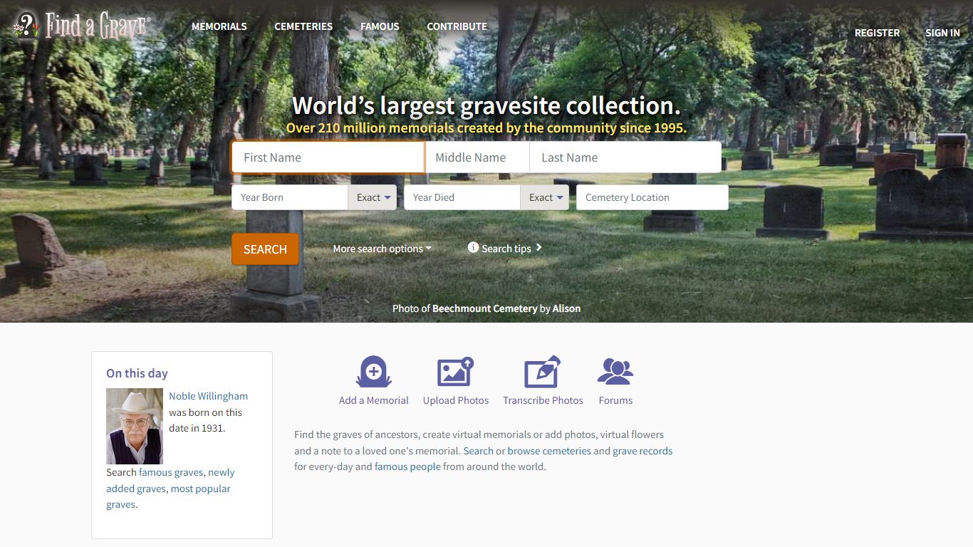 Find a Grave - Millions of Cemetery Records